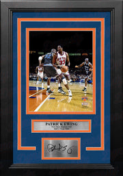 Patrick Ewing v. Shaquille O'Neal NY Knicks 8x10 Framed Basketball Photo with Engraved Autograph