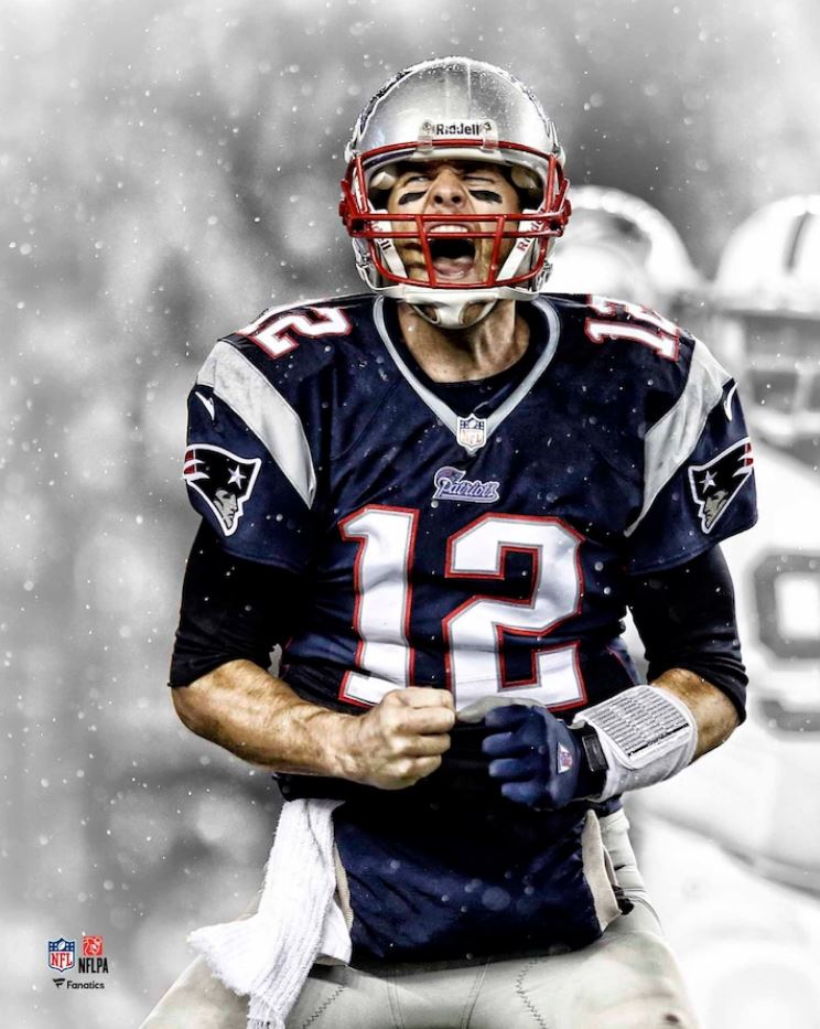 New England Patriots Tom Brady Scream Spotlight 8" x 10" Football Photo