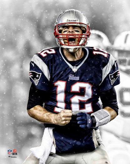 New England Patriots Tom Brady Scream Spotlight 8" x 10" Football Photo