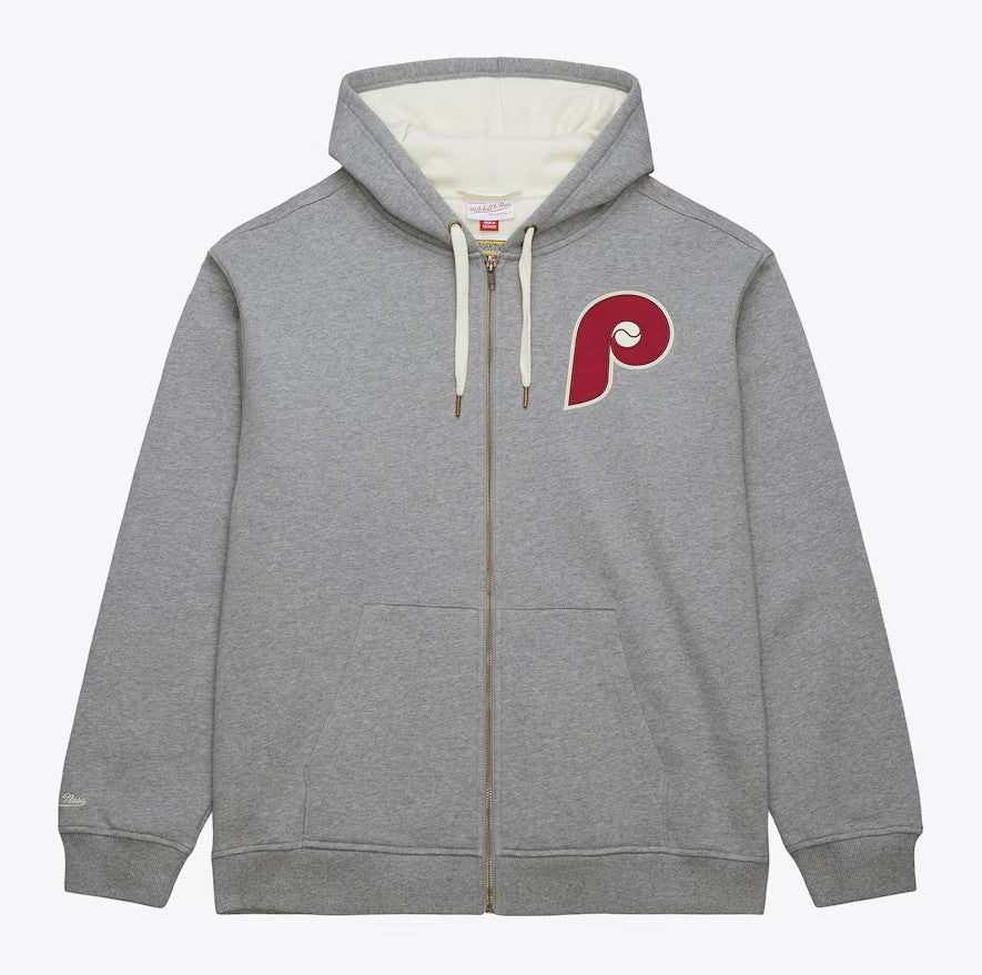 Philadelphia Phillies Vintage Logo Playoff Win 2.0 Full-Zip Hoodie