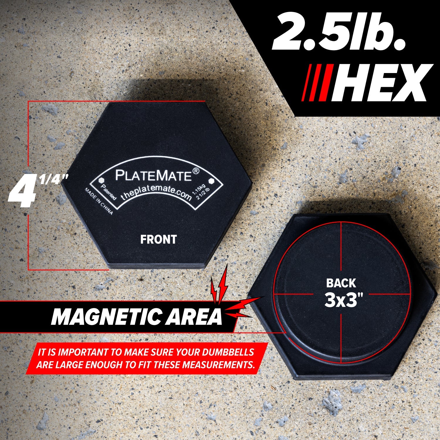 2.5 lb Hex PlateMate (Pair)