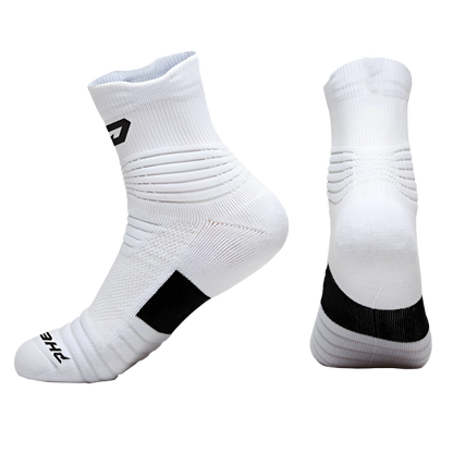 White Quantum Knit Lite Quarter Performance Socks