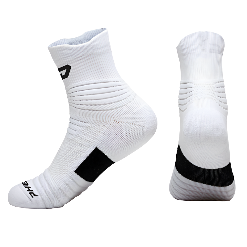 White Quantum Knit Lite Quarter Performance Socks
