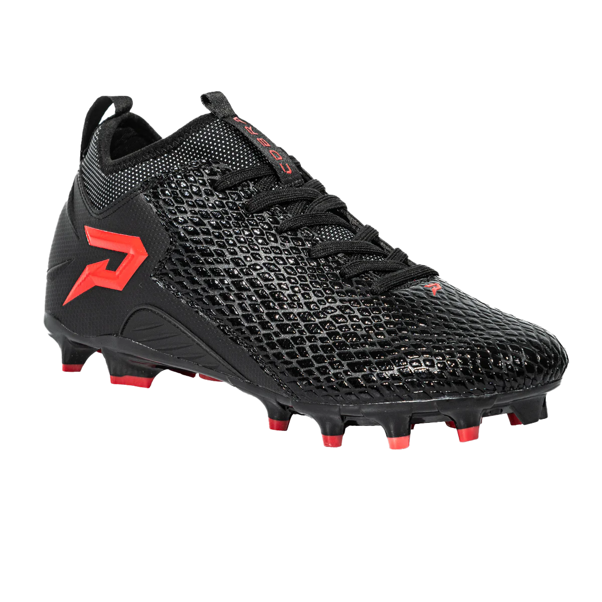 Quantum Speed Black Cobra Skin Football Cleats