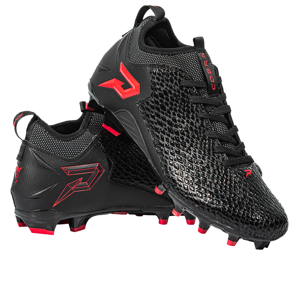 Quantum Speed Black Cobra Skin Football Cleats