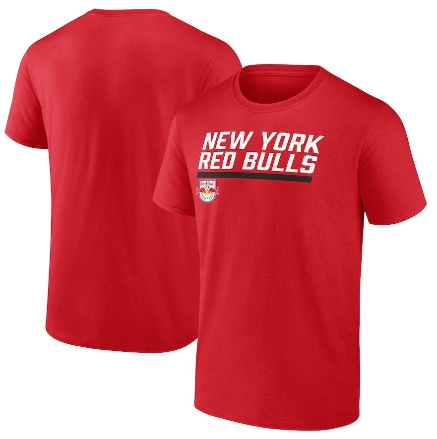 New York Red Bulls Stacked Slant Red T-Shirt