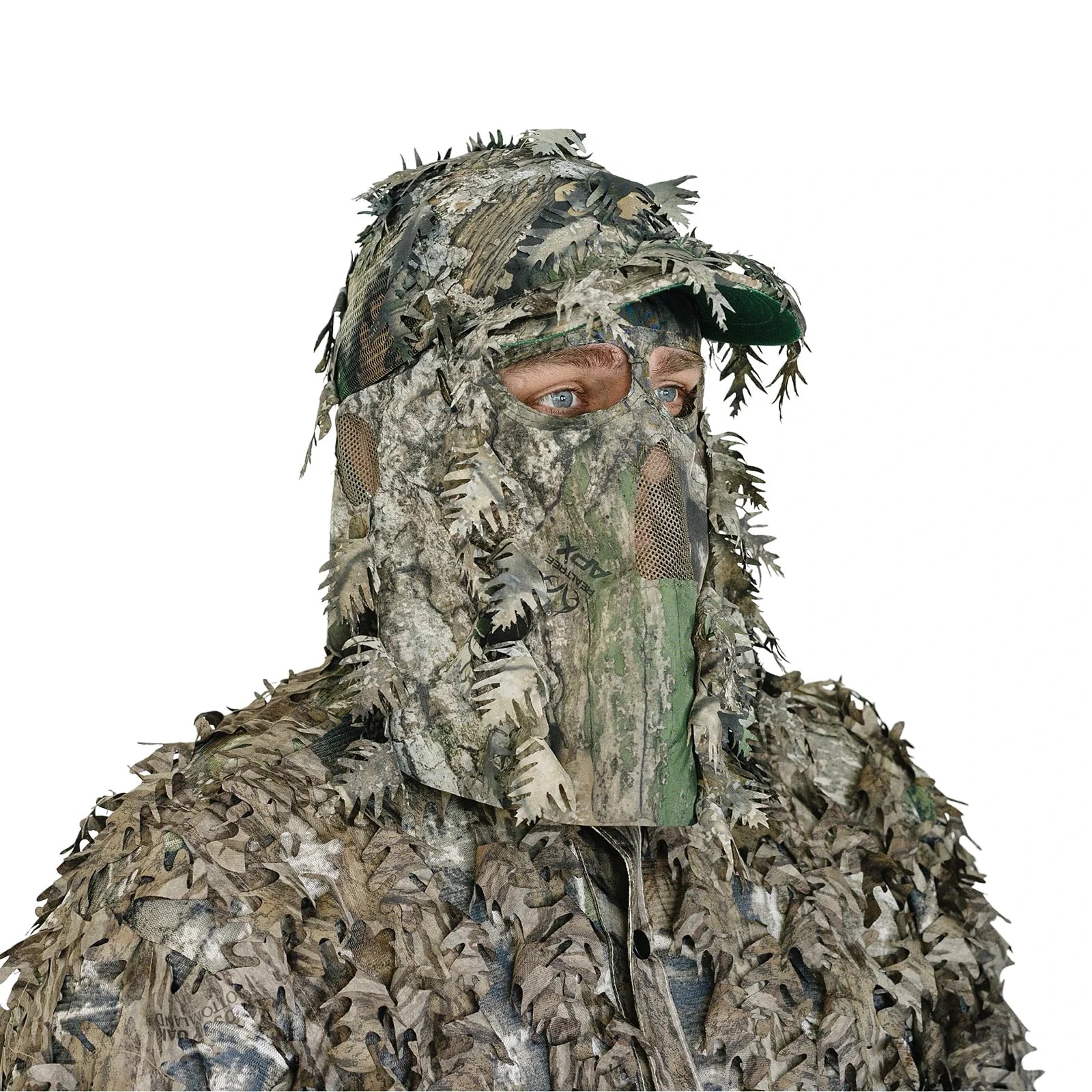 2-in-1 FRONT Leafy Face Mask and Camo Hat