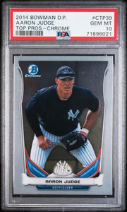 New York Yankees Aaron Judge 2014 Topps Bowman Draft Picks Chrome Rookie Card