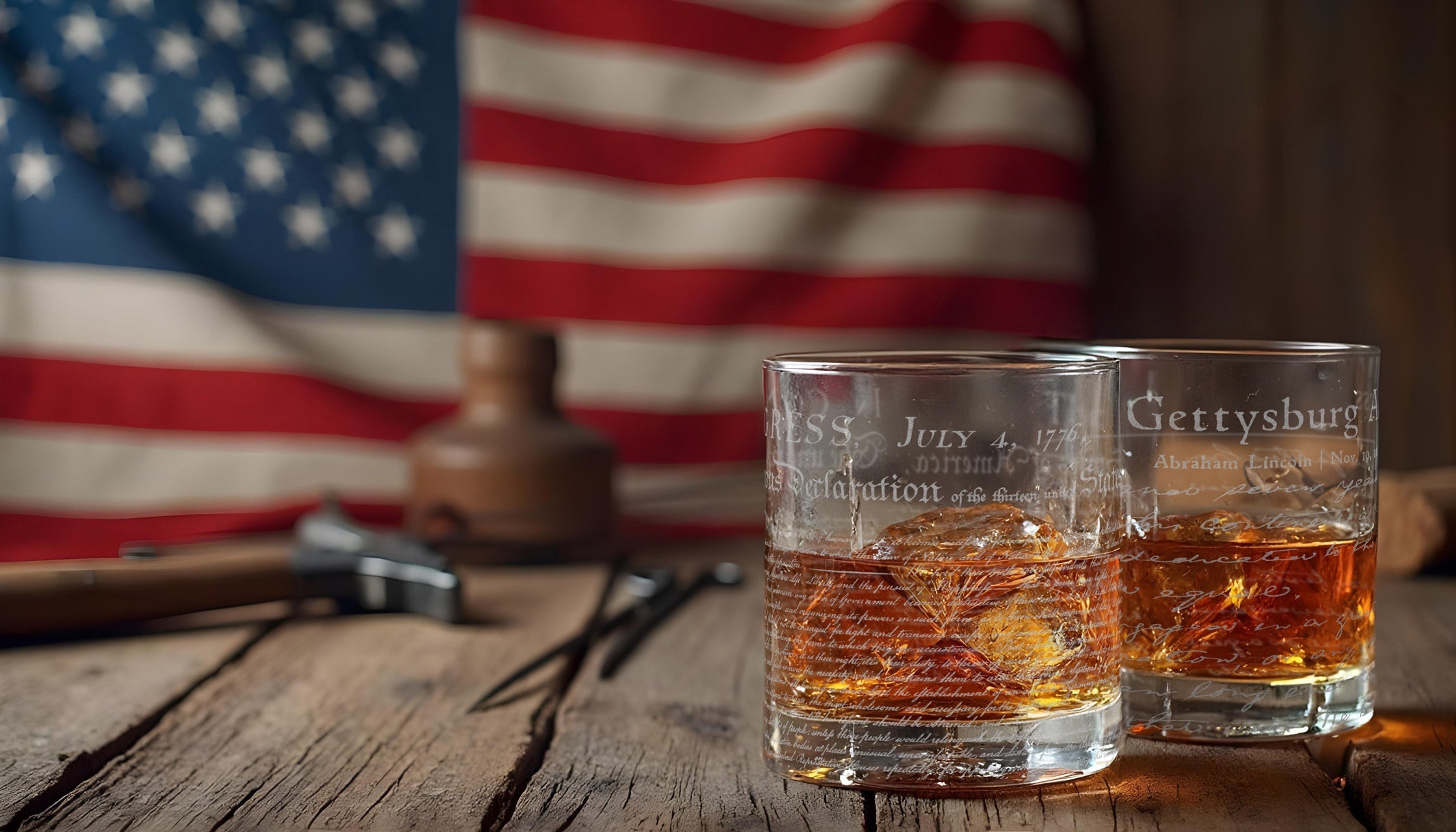 Declaration of Independence Whiskey Glass