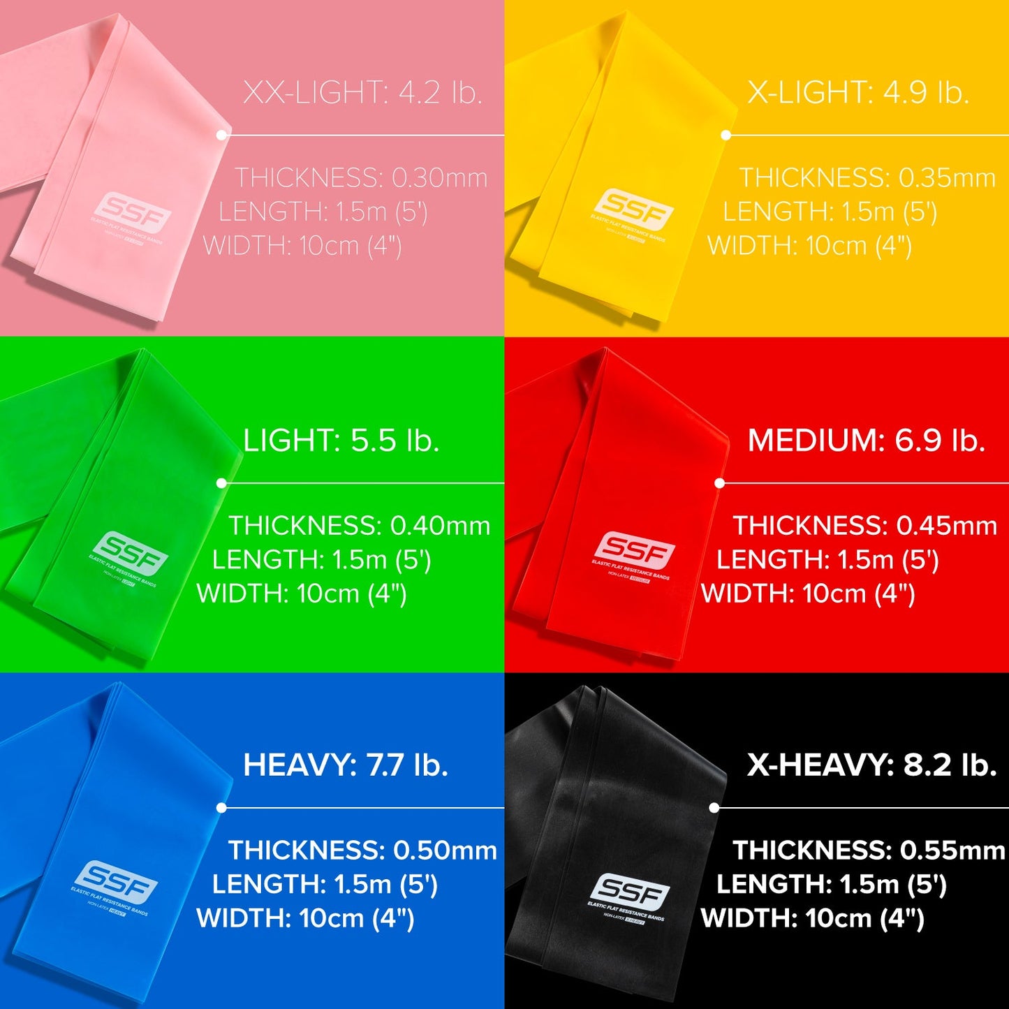 Physical Therapy Exercise Bands (4" x 5')