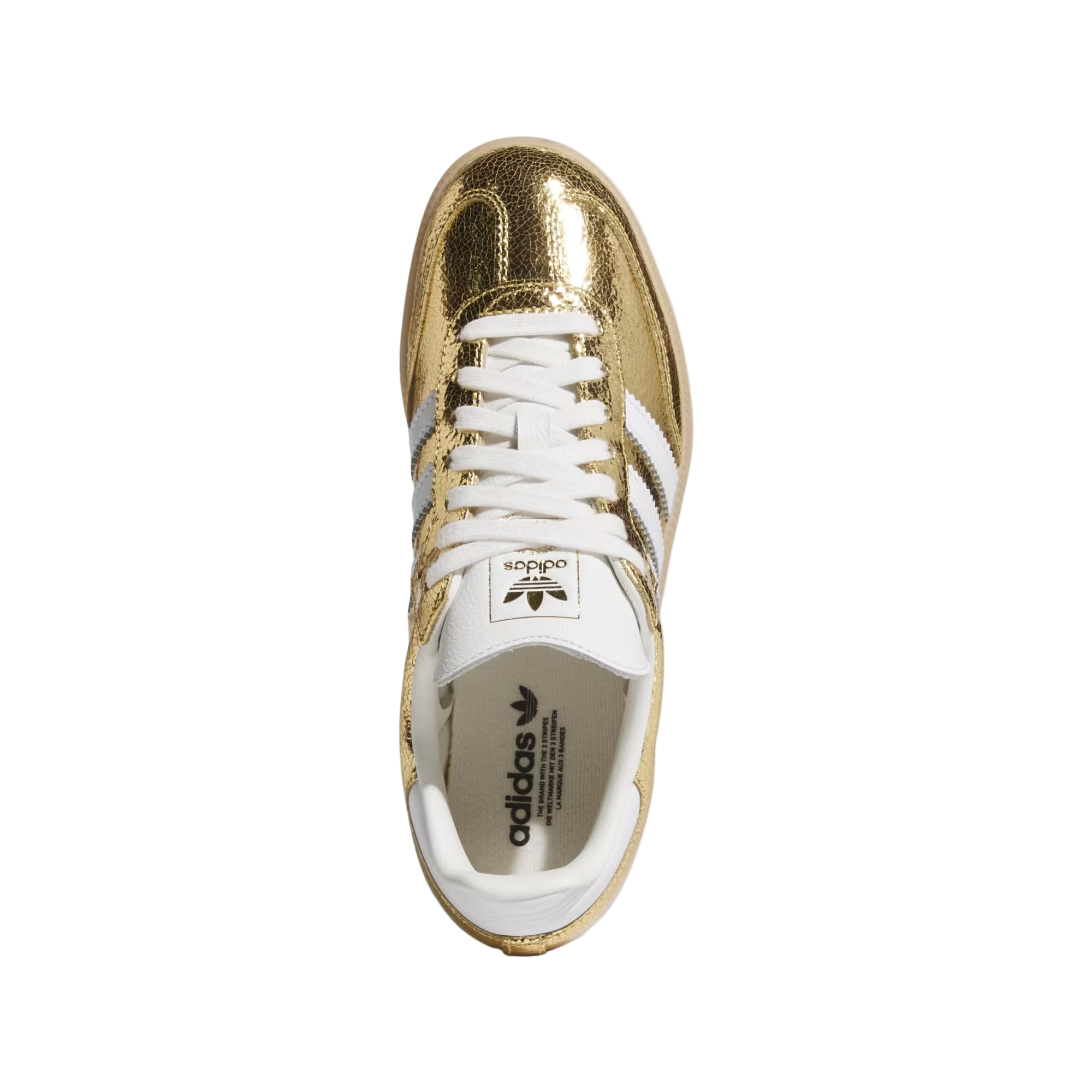 Adidas Samba OG Womens Gold Metallic Cracked Leather