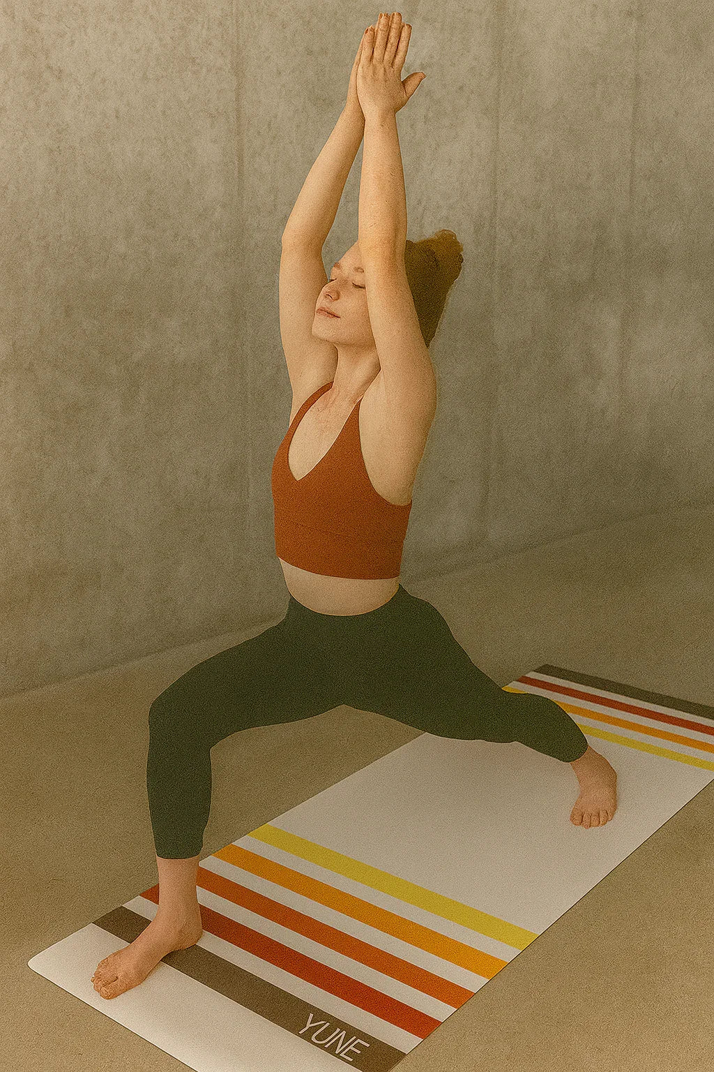 Yune Yoga Striped Yoga Mat Os76