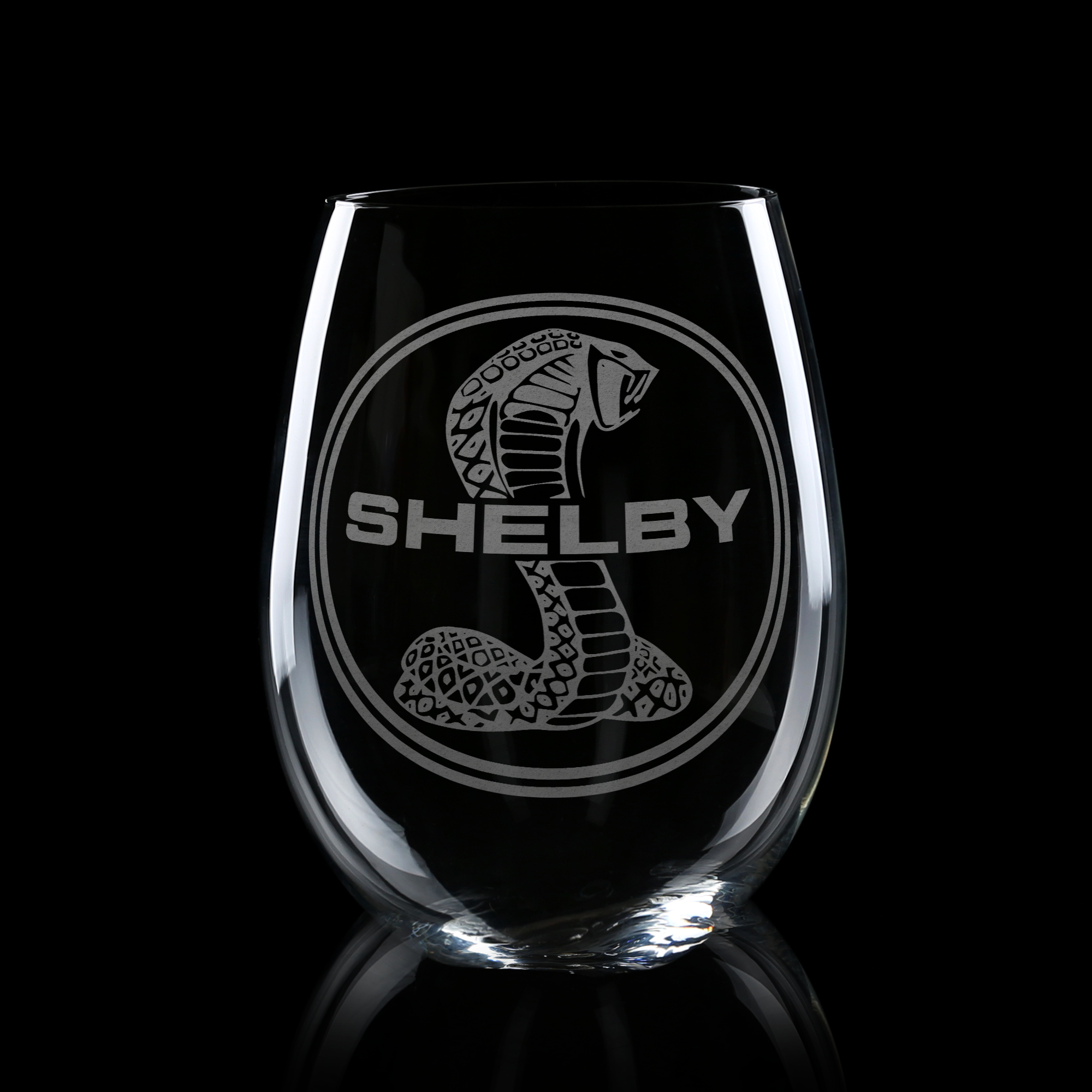 Shelby Mustang Emblem Wine Glass