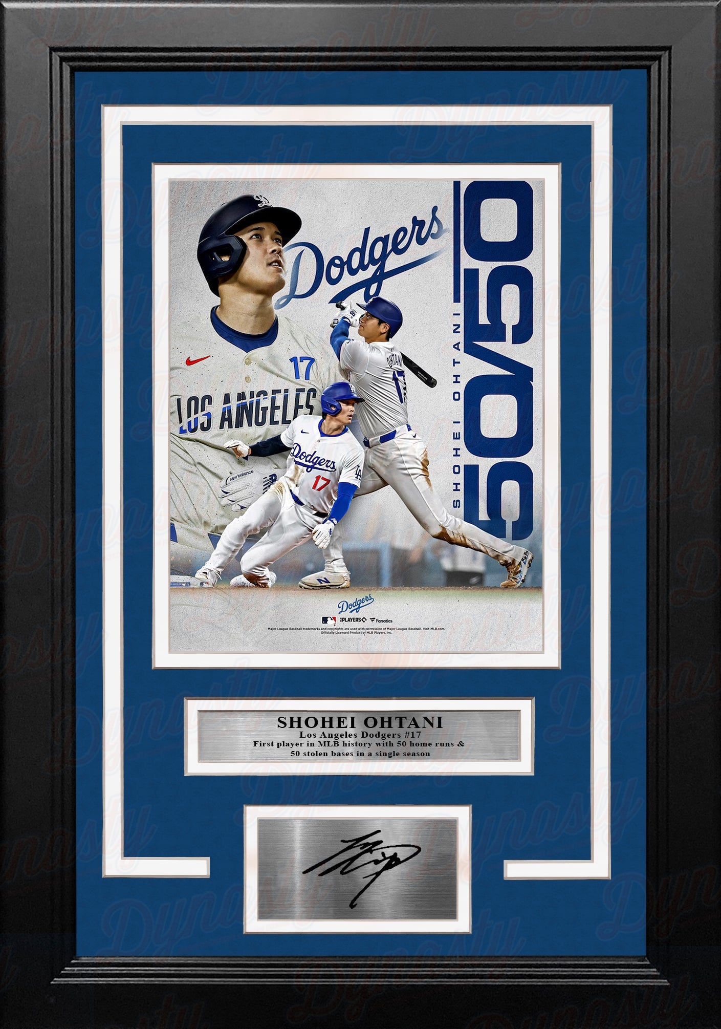 Autographed Los Angeles Dodgers Shohei Ohtani 50-50 Season Record  8" x 10" Framed Photo