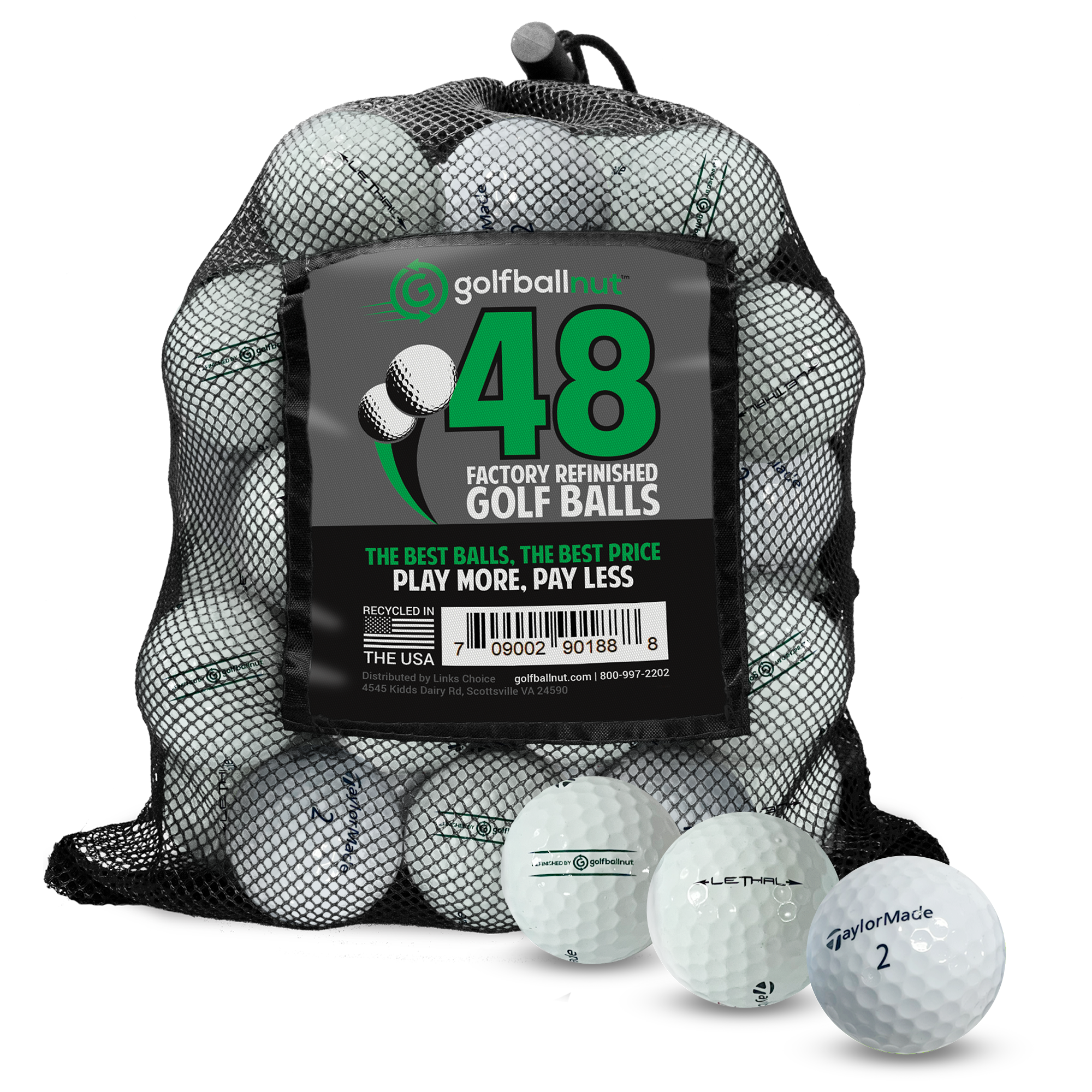 Factory Refinished Taylormade Tour Mix Golf Balls (Bulk Mesh Bags)