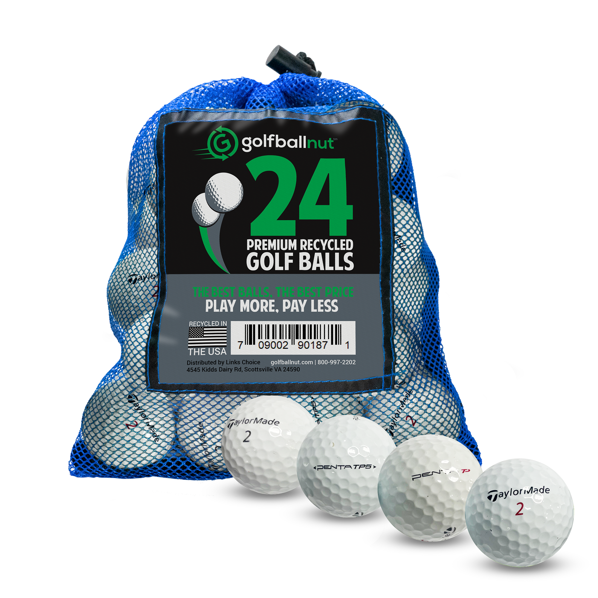 TaylorMade TP Penta Mix Select Used Golf Balls (Bulk Mesh Bags)