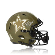 Autographed Trevon Diggs Dallas Cowboys Salute to Service Speed Mini Helmet