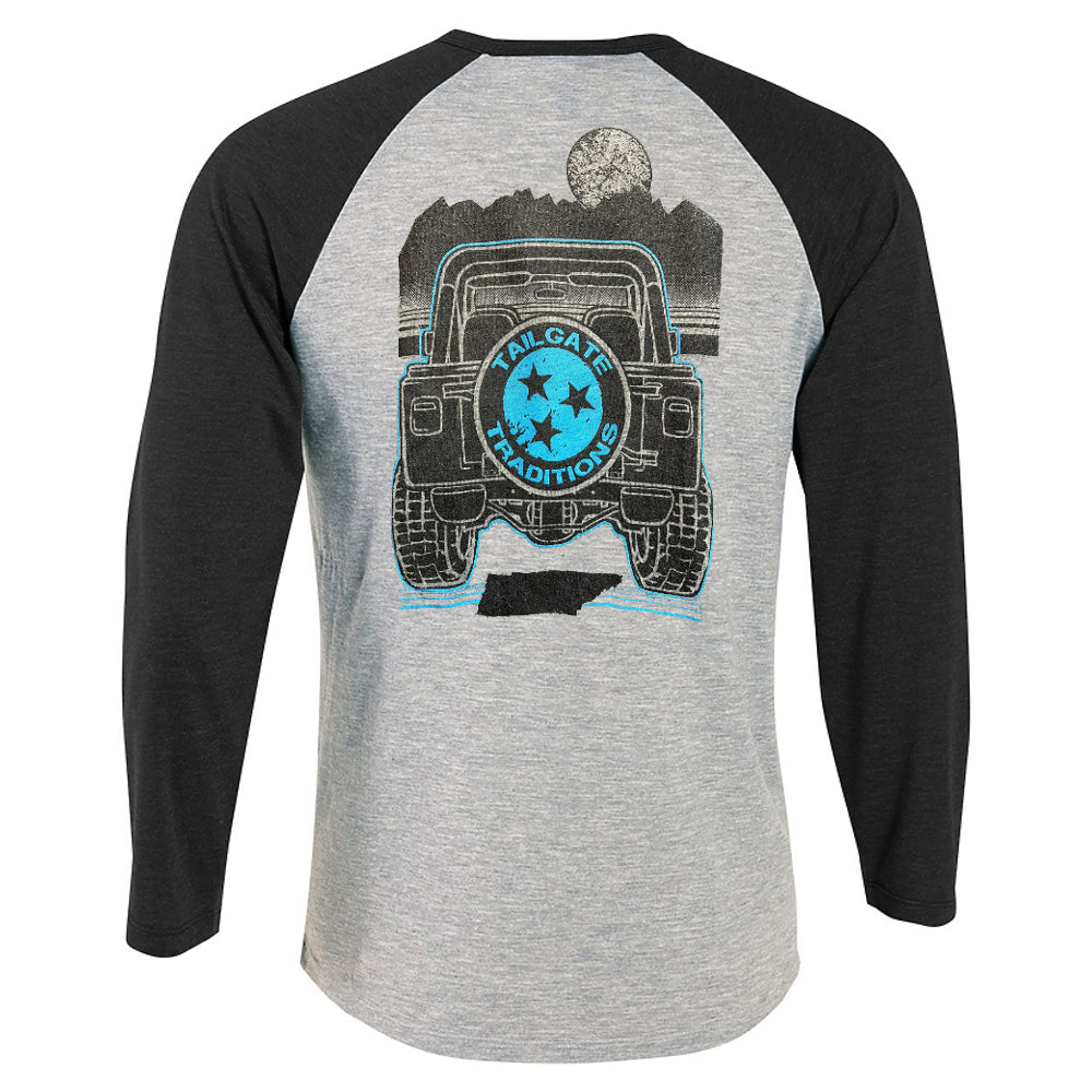 Tennessee Volunteers Blue Tri Star Jeep Tailgate 3/4 Sleeve T-Shirt