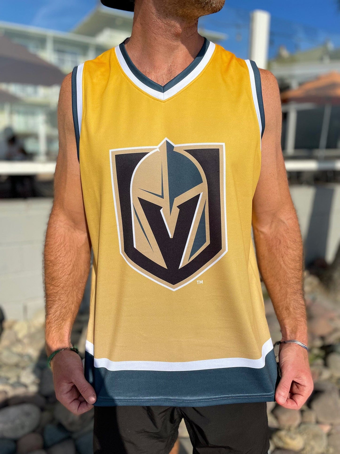Las Vegas Golden Knights Championship Gold Ombré Hockey Tank