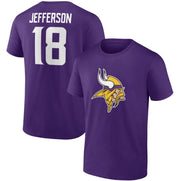 Justin Jefferson Minnesota Vikings Icon Name & Number T-Shirt - Purple