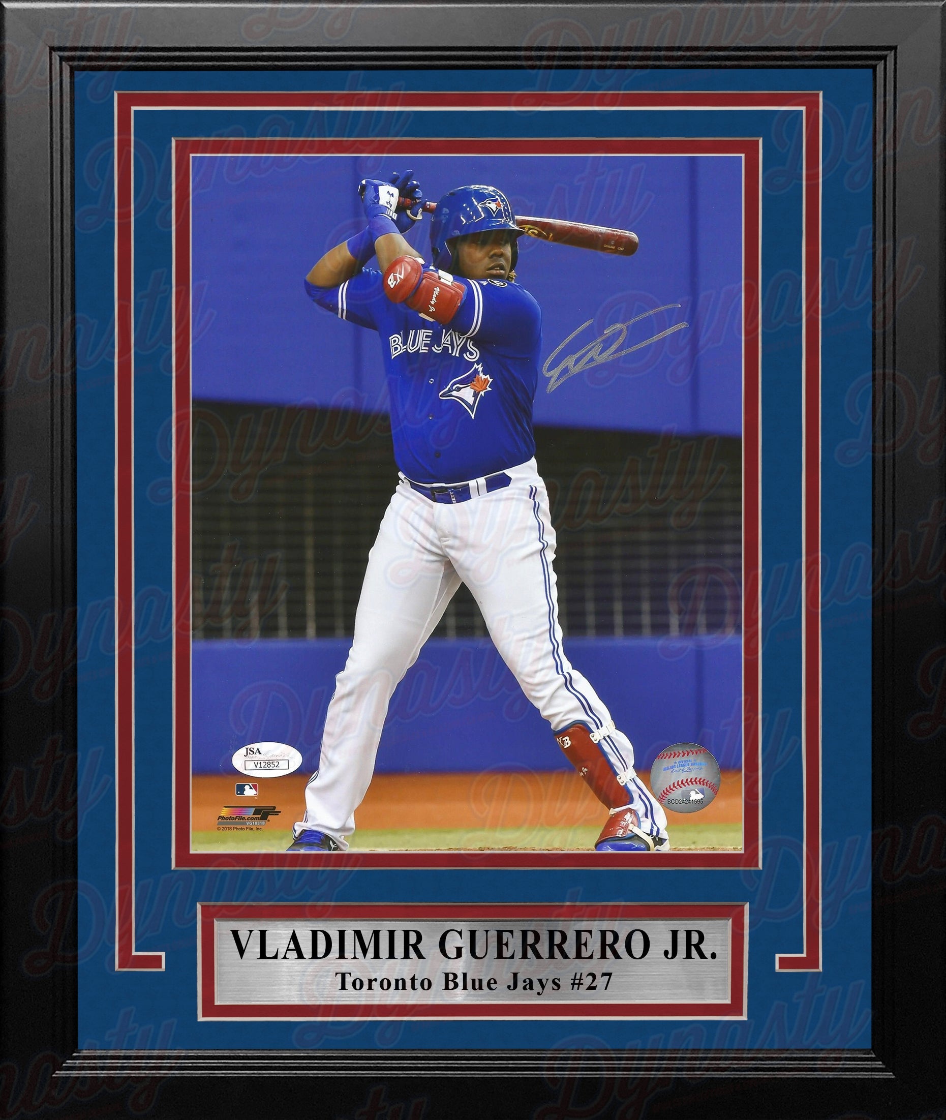 Autographed Toronto Blue Jays Vladimir Guerrero, Jr. At-Bat Framed Baseball Photo