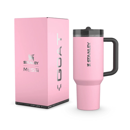 The Messi x Stanley Quencher Protour Flip Straw Tumbler | 40 oz (Goat Pink)