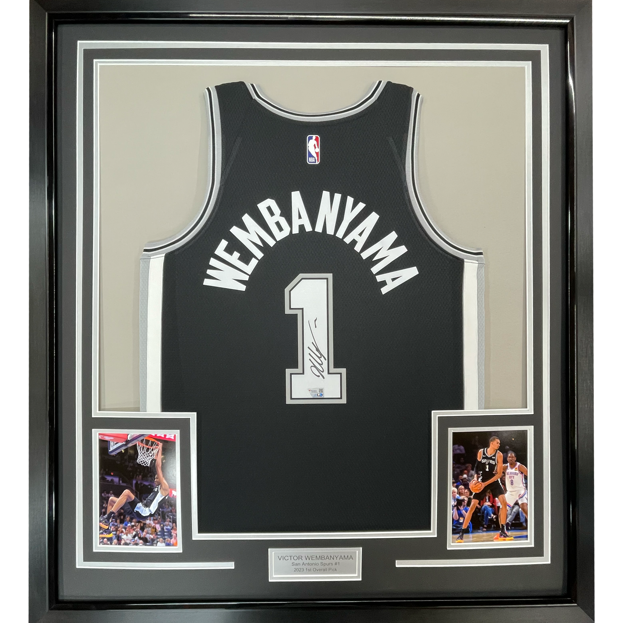 Autographed Framed San Antonio Spurs Victor Wembanyama Basketball Jersey