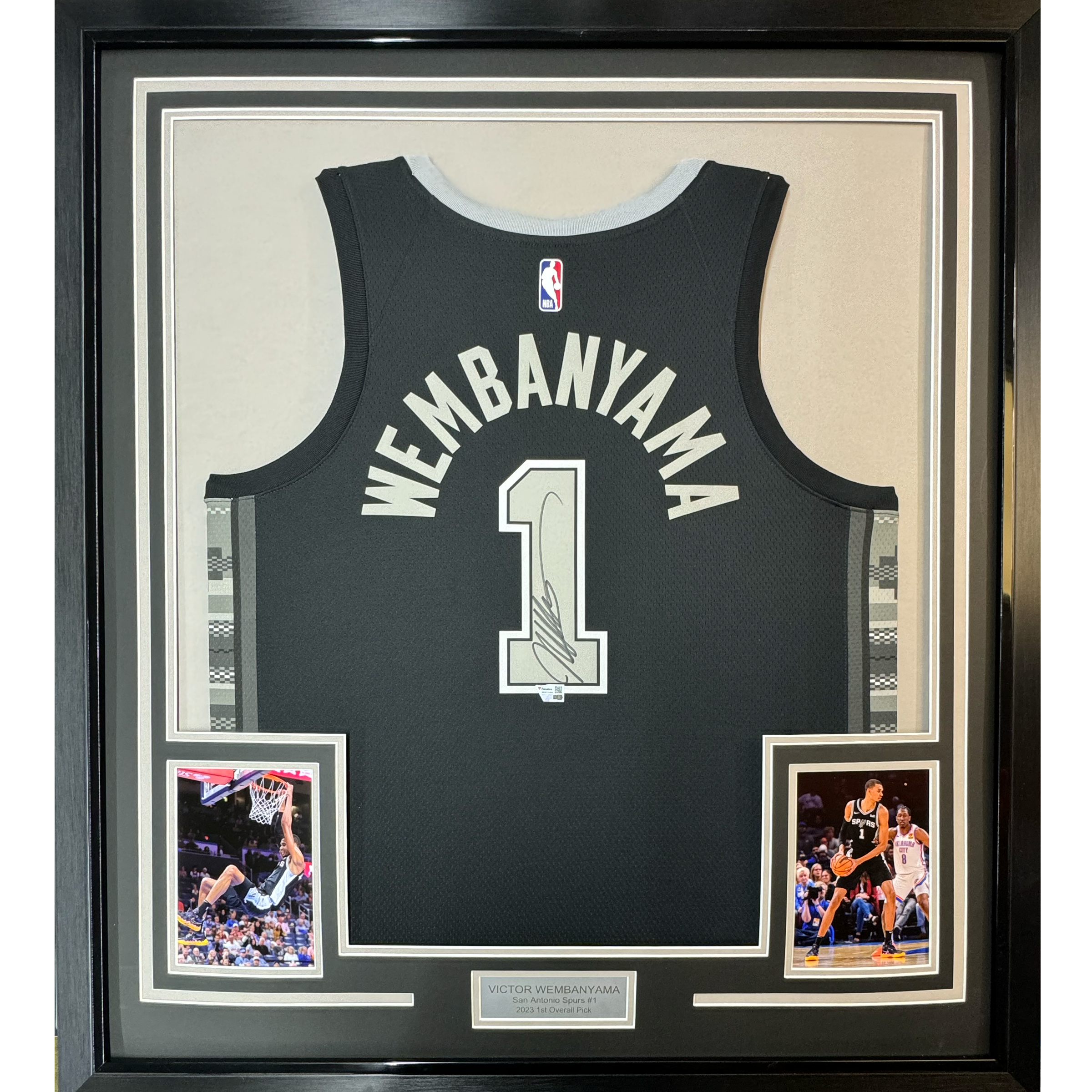 Autographed San Antonio Spurs Victor Wembanyama Authentic Statement Edition Framed Jersey