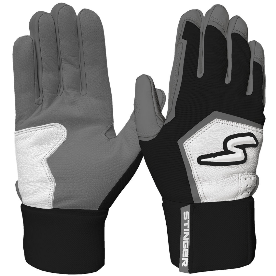 Winder Series Batting Gloves - Graphite/black & White