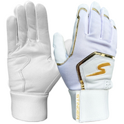 Winder Series Batting Gloves - White & Gold Chrome