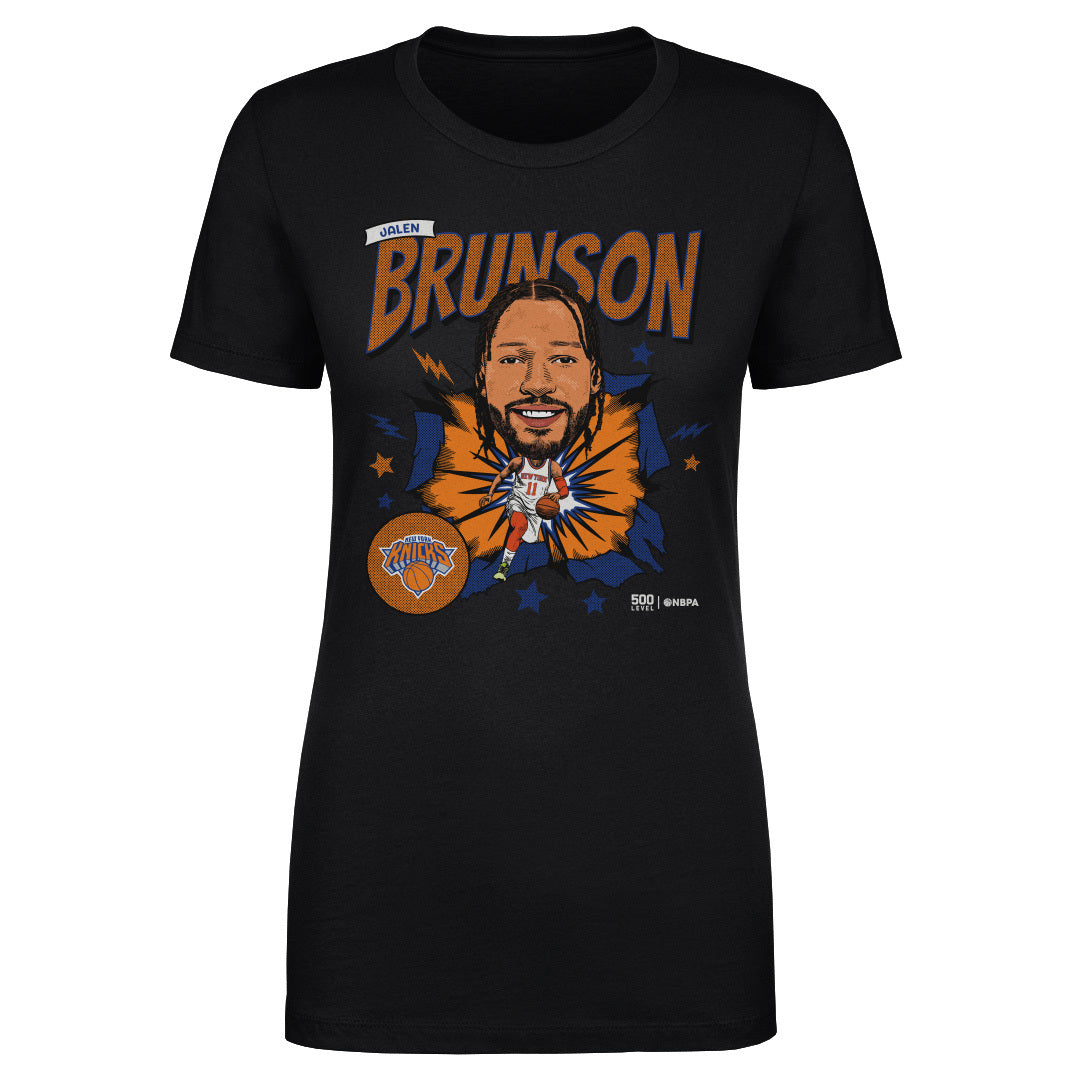 Jalen Brunson New York Knicks Caricature Retro Wht Women's T-Shirt