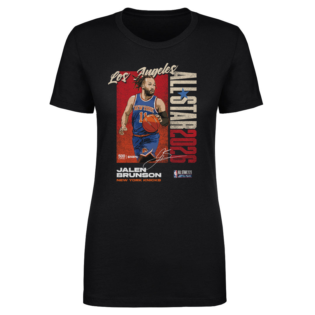 Jalen Brunson New York Knicks 2026 NBA All-star Vertical Wht Women's T-Shirt