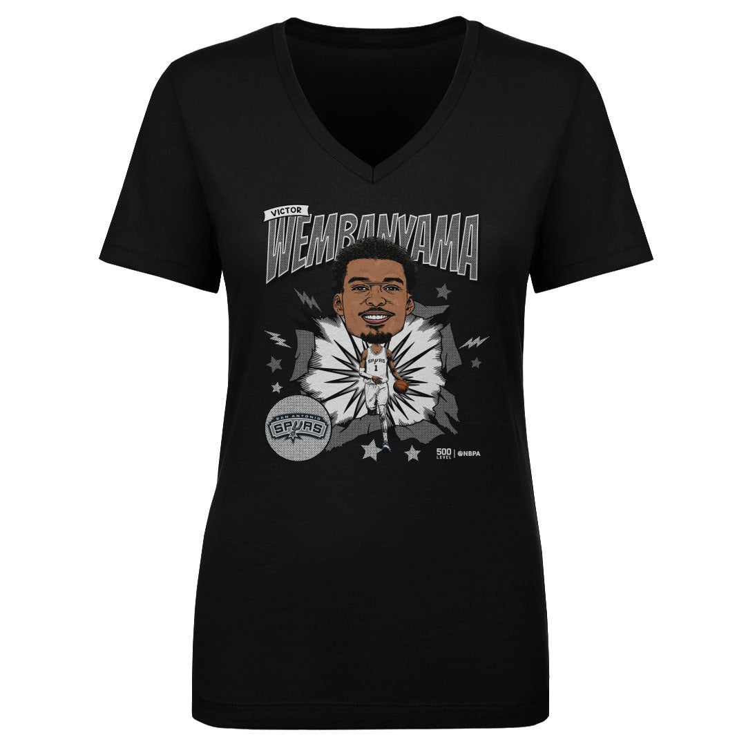 Victor Wembanyama San Antonio Spurs Caricature WHT Women's T-Shirt