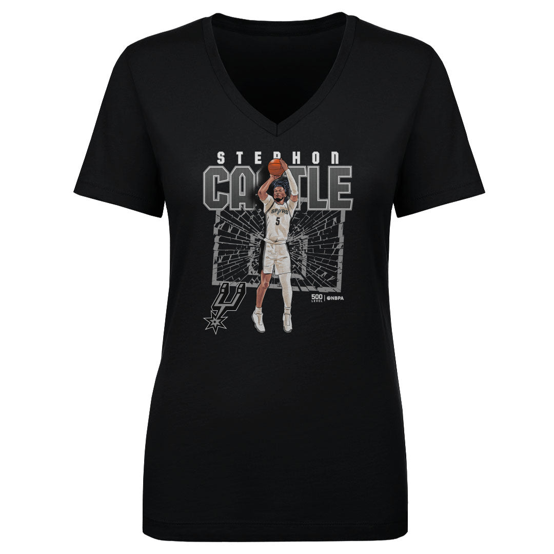 Stephon Castle San Antonio Spurs Shattered WHT Women's T-Shirt