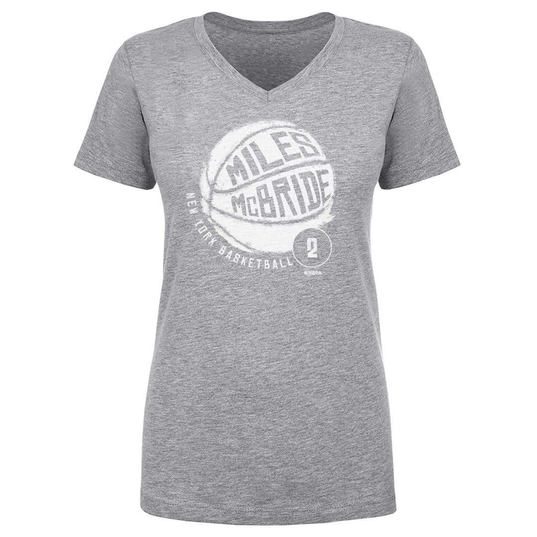 Miles McBride New York Basketball WHT Women's V-Neck T-Shirt