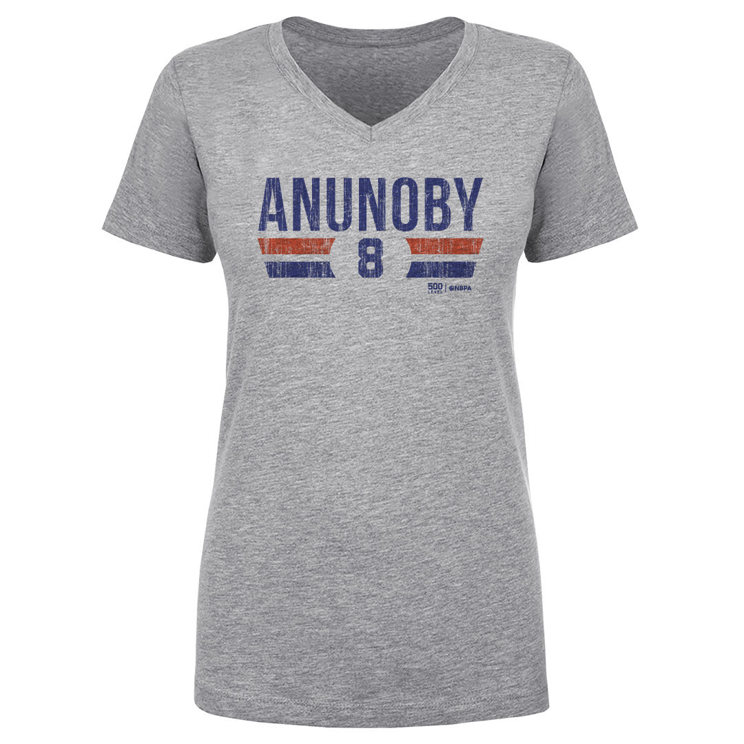 OG Anunoby New York Knicks Font Women's V-Neck T-Shirt