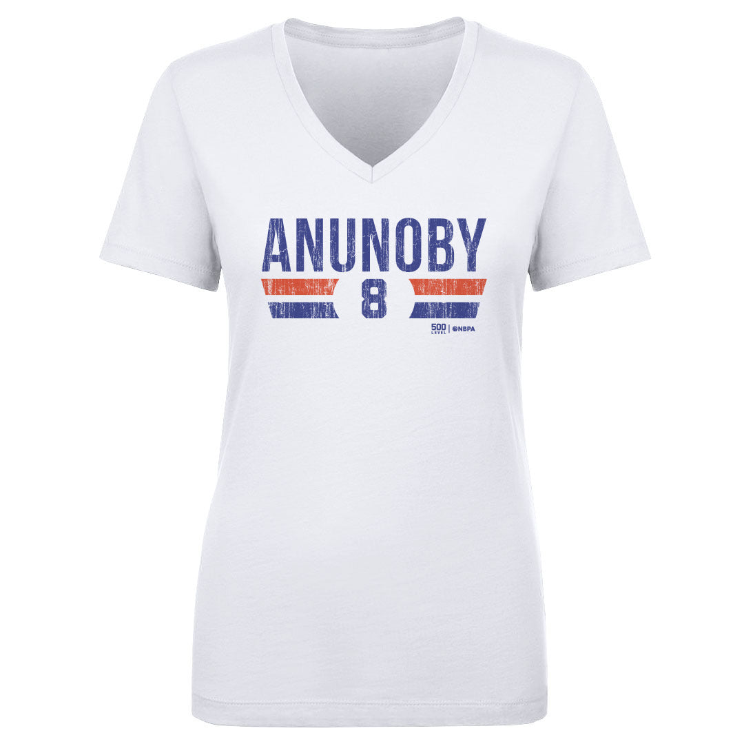OG Anunoby New York Knicks Font Women's V-Neck T-Shirt