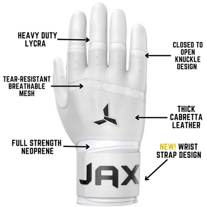 Jax Batting Gloves | Cool Grey | Strap Cuff