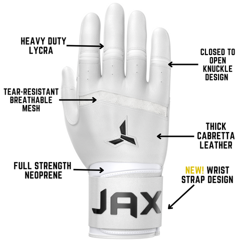 Jax Batting Gloves | Cool Grey | Strap Cuff