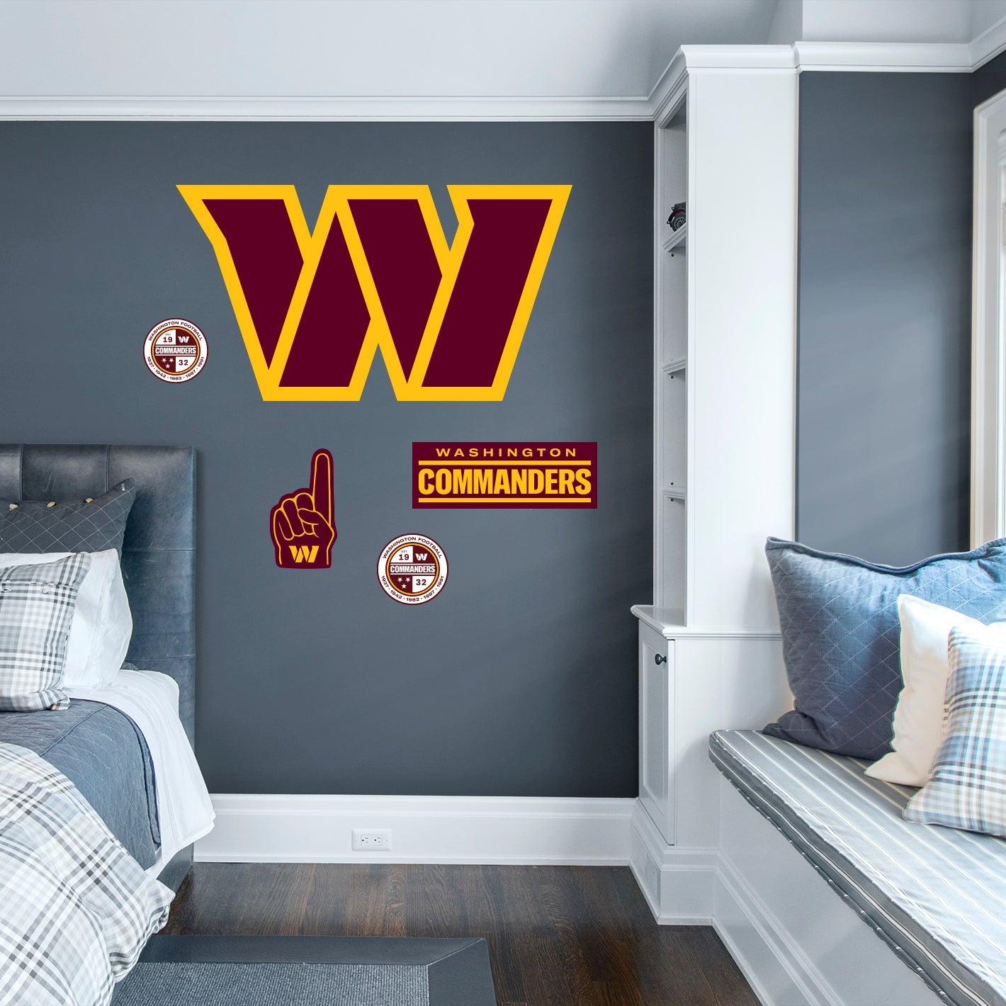 Washington Commanders RealBig Logo Collection Reusable Vinyl Wall Decals