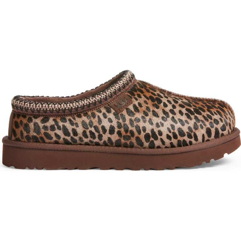UGG Tasman Womens Slipper Caspian Leopard Print Burnt Cedar