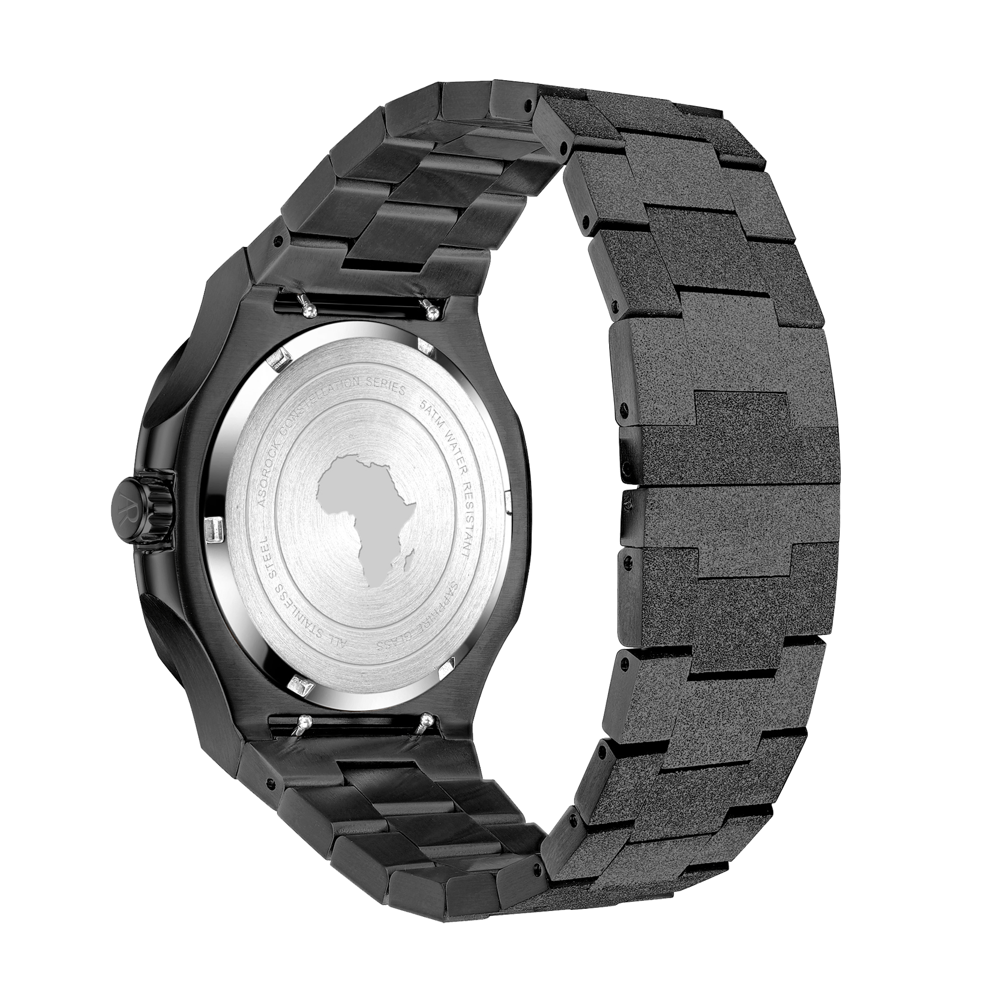 All Black frosted stardust Constellation Day-Date - from ASOROCK WATCHES  a black african american owned luxury unique watch brand with swiss rolex, Audemars Piguet, patek homage inspired style watches. Also a custom vvs moissanite diamond watch maker. 