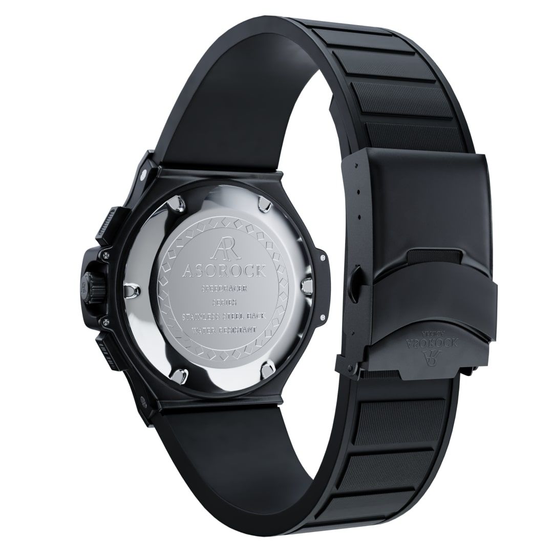 ALL BLACK SPEEDRACER 2.0 - from ASOROCK WATCHES  a black african american owned luxury unique watch brand with swiss rolex AP homage style watches 