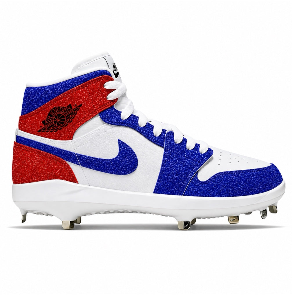 Nike "American Glitter" Jordan 1 Retro Baseball Cleats