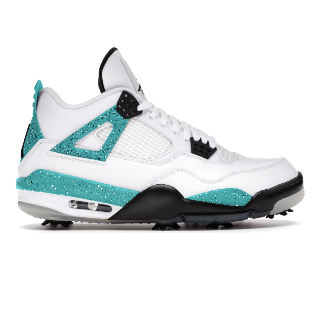 "Aqua Cement" Jordan 4 Retro Golf Cleats