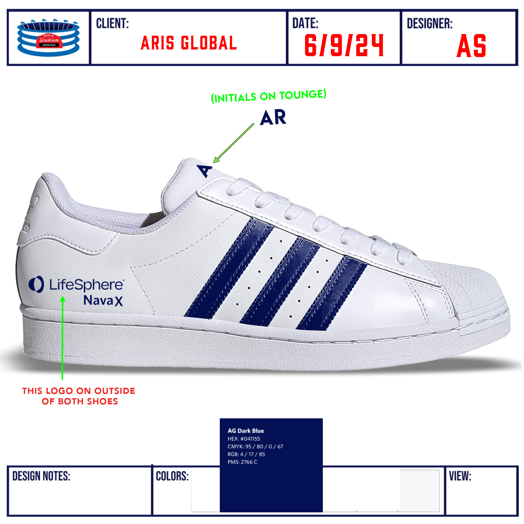"Aris Global" Adidas Superstar Shoes