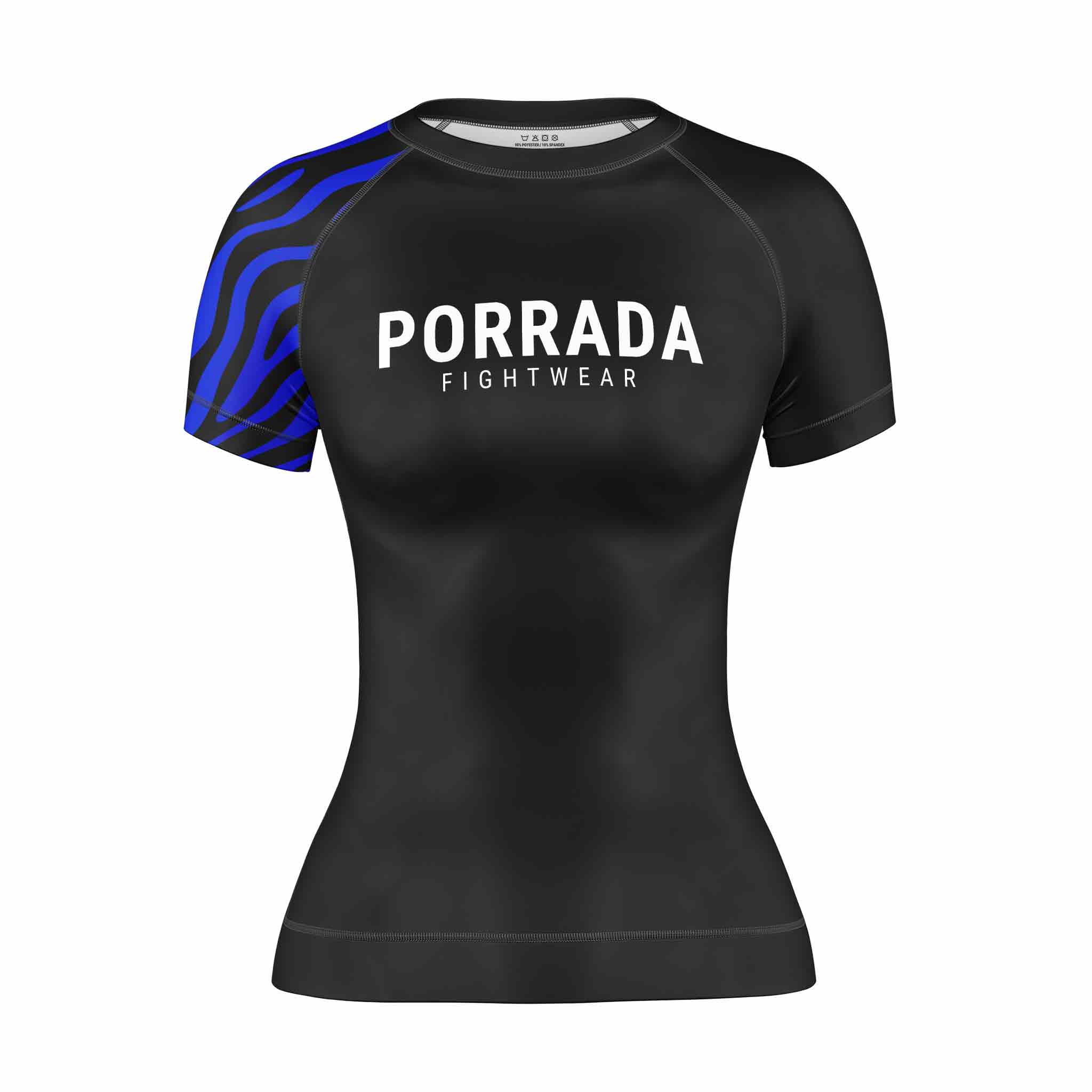 IBJJF Blue Ranked Women Short Sleeve Rash Guard