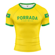 Brazil Flag Short Sleeve Rash Guard