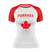 Canada Flag Women Short Sleeve Rash Guard