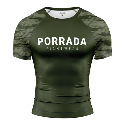 Green Camo Short Sleeve Rash Guard